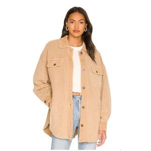 Free People Women's Beige Button-Up Jacket